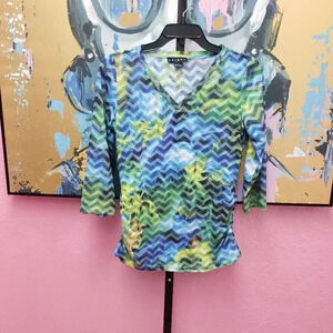 Tribal Chevron Print Burnout Top